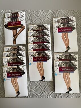 Hanes Silk Refections Control Top Panty Hosiery 15 pair for $15 total.